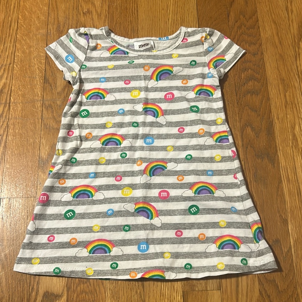 M&M'S Striped Rainbow Dress - Gray and Multicolor